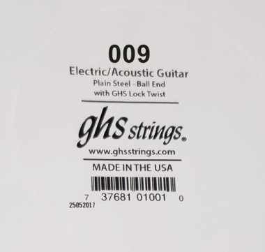 GHS Boomers Plain Steel .009 Single String