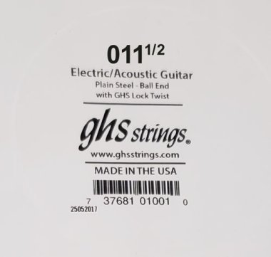 GHS Boomers Plain Steel .0115 Single String