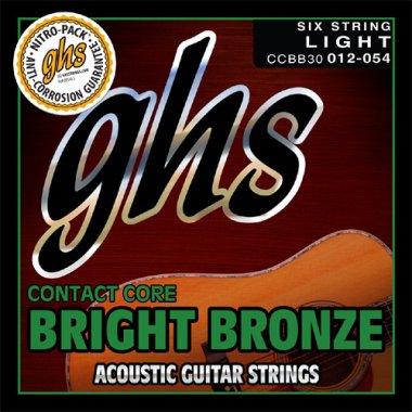 GHS Contact Core Bright Bronze 80/20 CCBB30 Acoustic Guitar Lt 12-54