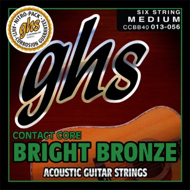 GHS Contact Core Bright Bronze 80/20 CCBB40 Acoustic Guitar Med 13-56