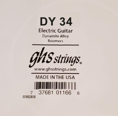 GHS DY34 Boomers .034 Dynamite Alloy Wound Single Guitar String
