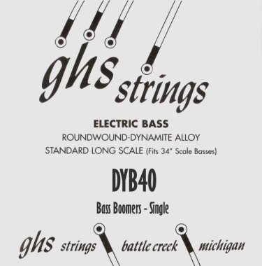 GHS DYB40 Bass Boomers .040 Roundwound, Electric Bass Single String