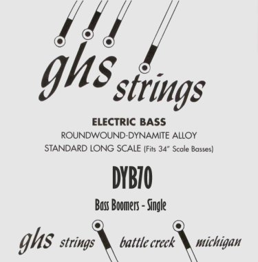 GHS DYB70 Bass Boomers .070 Roundwound, Electric Bass Single String