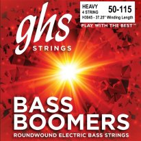 GHS H3045 Boomers Roundwound Electric Bass Strings 50-115, Heavy