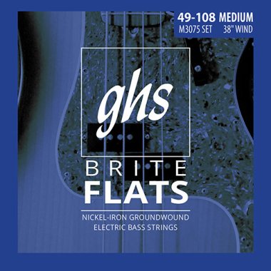 GHS M3075 Brite Flats Electric Bass Medium Gauge Long Scale 49-108