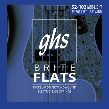 GHS ML3075 Brite Flats Electric Bass, Medium Light, Long Scale 52-103