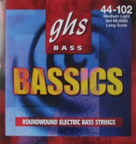 GHS ML6000 Bassics Roundwound Electric Bass Strings 44-102 Long Scale