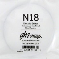 GHS N18 Nickel Rockers .018 Rollerwound Pure Nickel Single String