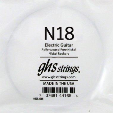 GHS N18 Nickel Rockers .018 Rollerwound Pure Nickel Single String