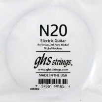 GHS N20 Nickel Rockers .020 Rollerwound Pure Nickel Single String
