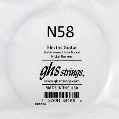 GHS N58 Nickel Rockers .058 Rollerwound Pure Nickel Single String