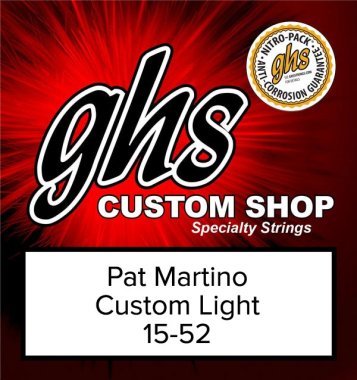 GHS Pat Martino Electric Flatwound Guitar Strings Custom Light 15-52