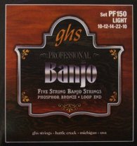GHS PF150 Professional Banjo, Light Gauge 5 String, Full Set