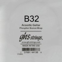 GHS Phosphor Bronze Acoustic Guitar Single String, .032