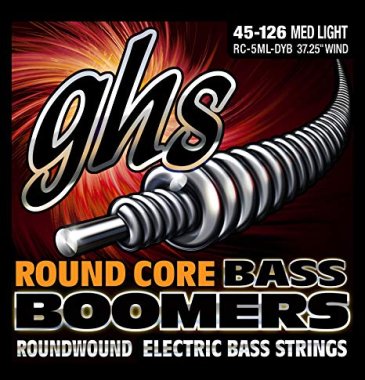 GHS RC-5ML-DYB Round Core Boomers 5 String Bass Medium Light 45-126