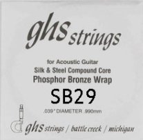 GHS Silk & Bronze Acoustic Guitar Single String, .029