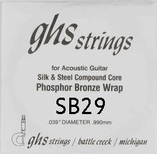 GHS Silk & Bronze Acoustic Guitar Single String, .029