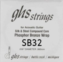 GHS Silk & Bronze Acoustic Guitar Single String, .032