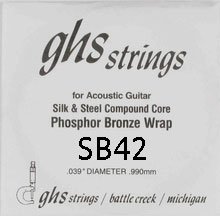 GHS Silk & Bronze Acoustic Guitar Single String, .042