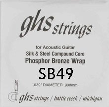GHS Silk & Bronze Acoustic Guitar Single String, .049