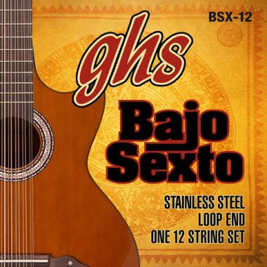 GHS Stainless Steel Loop End 12-String Bajo Sexto BSX-12, Full Set