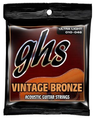 GHS Vintage Bronze 85/15 Acoustic Guitar Strings VN-UL Ul Lt 10-46