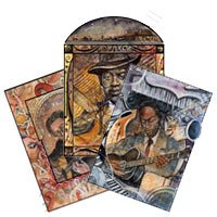 Glenn Wolff Illustrations - Guitar Heroes #1 Poster Collection of 3