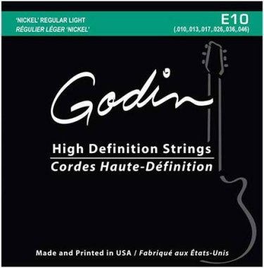 Godin E10 Nickel Wound Electric Guitar Strings, Regular Light 10-46