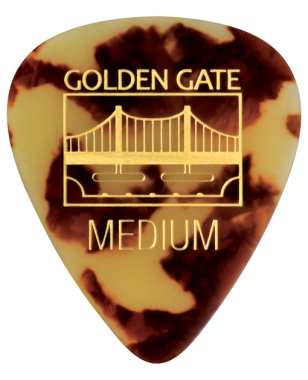 Golden Gate MP-44 Deluxe Flat Pick, Sideman, Medium Tortoise One Pick