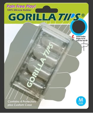 Gorilla Tips Fingertip Protectors, Clear - Medium