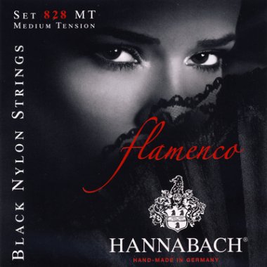 Hannabach Flamenco 828MT Black Nylon- Medium Tension, Full Set