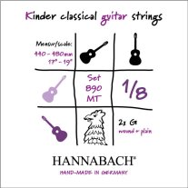 Hannabach Kinder Guitar Strings 1/8 size (44-48cm) 890MT, Full Set