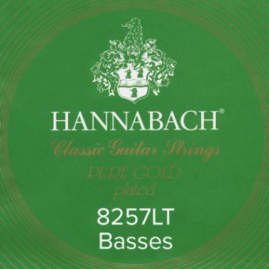 Hannabach Pure Gold 8257LT Classical Guitar Strings, Bass Set