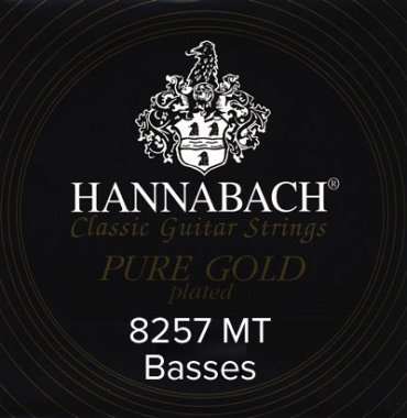 Hannabach Pure Gold 8257MT Classical Guitar Strings, Bass Set