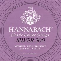Hannabach Silver 200 MHT Classical Guitar Strings, Bass Set