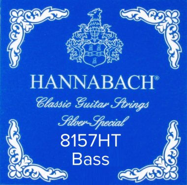 Hannabach Silver Special 8157HT Classical Guitar Strings, Bass Set