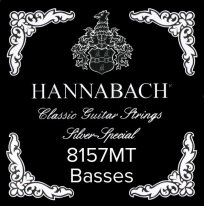 Hannabach Silver Special 8157MT Classical Guitar Strings, Bass Set
