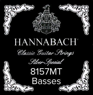 Hannabach Silver Special 8157MT Classical Guitar Strings, Bass Set