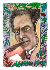 Heiter Villa-Lobos Note Card by illustrator Glenn Wolff