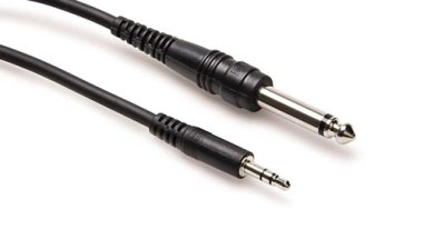 Hosa CMP-110 3.5mm Male TRS to 1/4in Male TS Mono Patch Cable, 10 ft