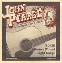 John Pearse 1300L 80/20 Bronze 12 String Acoustic Guitar Lt 10-47