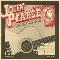 John Pearse 1400L Phosphor Bronze 12 String Acoustic Guitar Lt 10-47