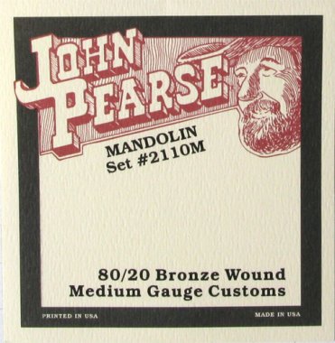 John Pearse 2110M 80/20 Bronze Wound Med Gauge Mandolin Strings 11-40