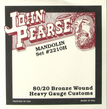 John Pearse 2210H 80/20 Bronze Wound Hvy Gauge Mandolin Strings 12-40