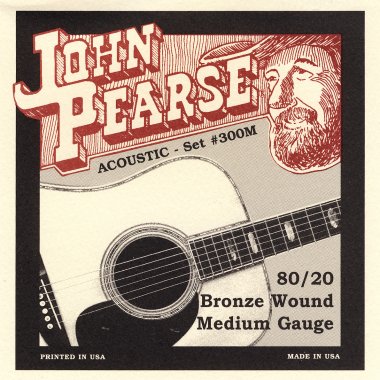 John Pearse 300M 80/20 Bronze Acoustic Guitar Strings Med 13-56