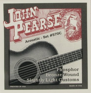 John Pearse 570C Phosphor Bronze Acoustic Guitar Slt Lt Cust 11-52