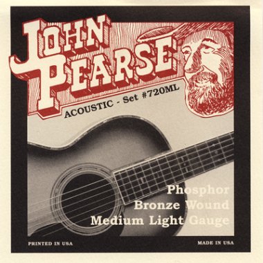 John Pearse 720ML Phosphor Bronze Acoustic Guitar Strings Med Lt 13-52