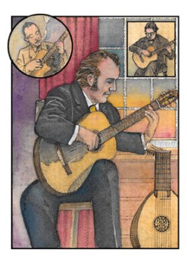 Julian Bream Poster by noted illustrator Glenn Wolff