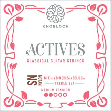 Knobloch Actives 300ASN SN Nylon MT Classical Guitar Strings, Treble Set
