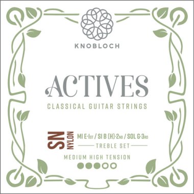 Knobloch Actives 400ASN SN Nylon MHT Classical Guitar Strings, Treble Set